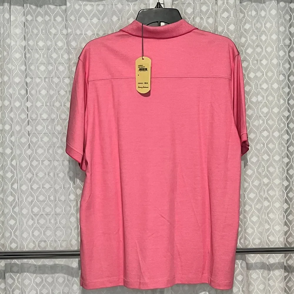Tommy Bahama Men's Pink Confetti Golf Polo Shirt Marlin Short Sleeve, Size M NWT